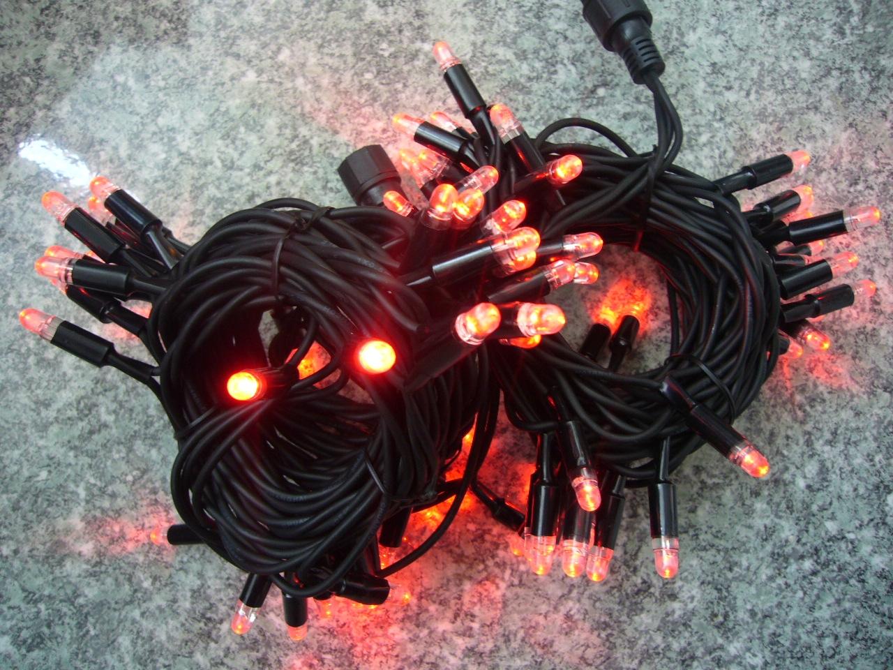 Red LED Rubber Cable Light String